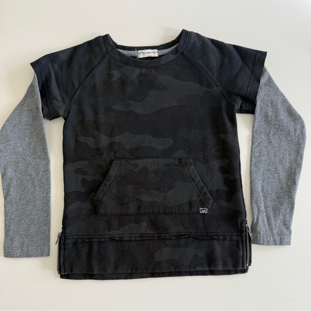 Appaman Black and Gray Camo Hoodie